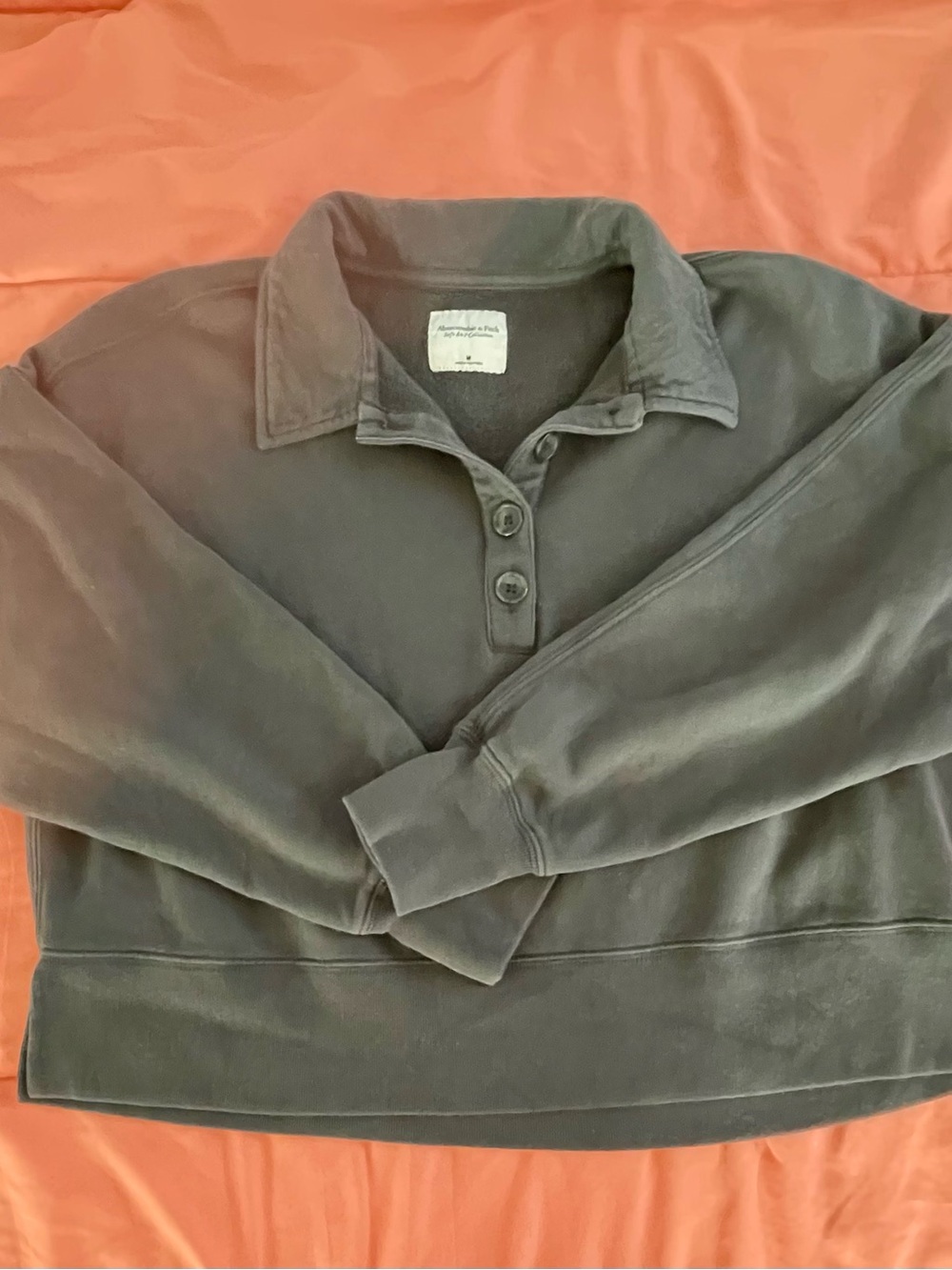 Gray Pullover Cropped Sweat Shirt